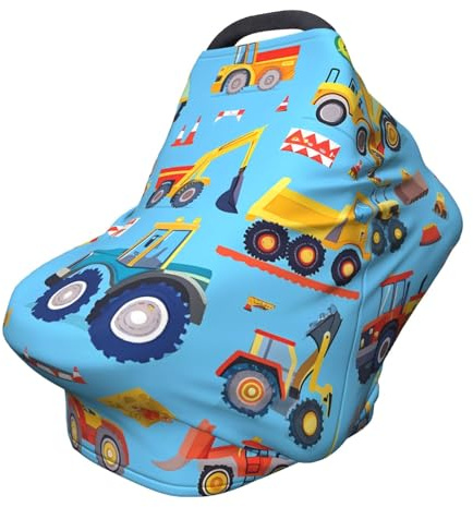 Colorida funda de lactancia para coche, cobertura completa de 360°, bonita bufanda elástica para amamantar y funda de asiento de coche, apta para la mayoría de cochecitos y cochecitos