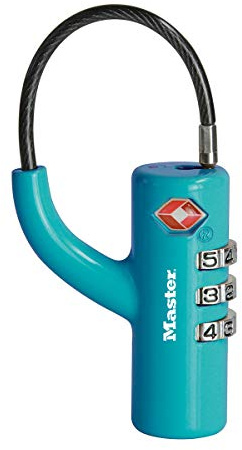 Master Lock 4717EURDBLU Cadenas à Combinaison TSA, Bleu, 8,1 x 1,8 x 1,8 cm