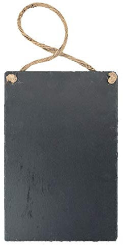 Nicola Spring Hanging Slate Chalkboard - 30x20cm Rustic Blackboard with Rope for Kitchen, Café, Garden or Restaurant - Reusable Natural Slate Memo Message Board - Home Décor Gift Idea