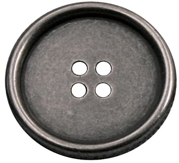 Hartmann-Knöpfe 6 Stück 4Loch Knöpfe eisen farben silber flach (22mm)