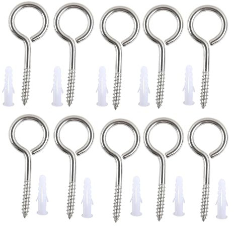 newlng M5 * 65 304 Vite ad Anello in Acciaio Inossidabile Vite a Testa Tonda Vite Autofilettante con Chiusura a Scatto Fermaglio per Porta 10PCS+10 Tubi di Espansione in Plastica
