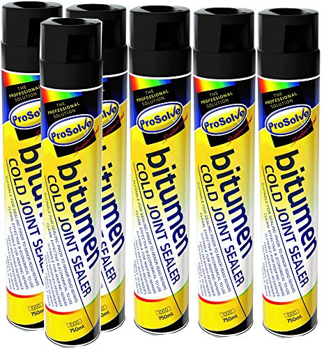 Prosolve Bitumen Cold Joint Seal Spray Tarmac Roof Gutter Repair Pot Hole Sealer - 6 Pack