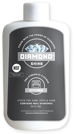 Diamond Shine Kitchen Cleaner - Clean, Polish, Restore Glass/Ceramic Cooktops, Stainless Steel - 10 oz