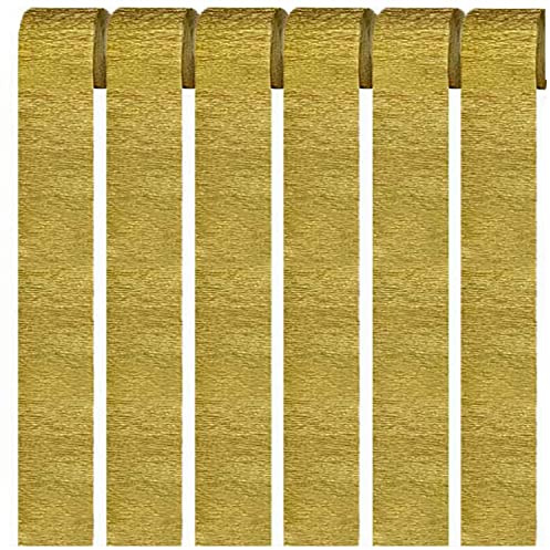 6er Set Krepppapier Golden kreppbänder Party Dekoration(4.5 cm x 25 m)