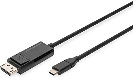 DIGITUS USB-C zu Displayport Adapterkabel – 2m – Bidirektional – Displayport 1.4 – DP Alt-Mode – 8k 30Hz – Kompatibel mit Monitor, Gaming-Grafikkarte – Schwarz