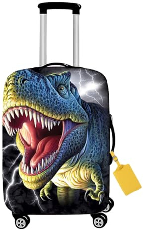 FANSU Elastisch Kofferhülle Kofferschutzhülle, 3D Tier Druck für 18 bis 32 Zoll Reisekoffer Schutzhülle mit Reißverschluss, Elasthan, Waschbar Gepäckabdeckung (XL(29-32in),Dinosaurier)