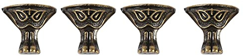 KIMISS Messingfüße Dekorative Kleine Beine Antik-Bronze-Farbe Zinklegierung 4 Stück Antikmessing Schmuck Geschenkbox Holzkiste Dekorative Füße Beine Eckenschutz Vintage