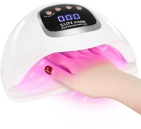 Lámpara de secado de uñas La lámpara LED UV de manicura profesional viene con 4 temporizadores Pantalla LCD y sensor inteligente Adecuado para uñas y todos los esmaltes de uñas Esmalte semipermanente