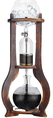 Espresso in alluminio Caffettiera a goccia ghiacciata dal design elegante, caffè ghiacciato con caffettiera in stile retrò per la maggior parte degli uffici domestici Caffettiera da piano cottura
