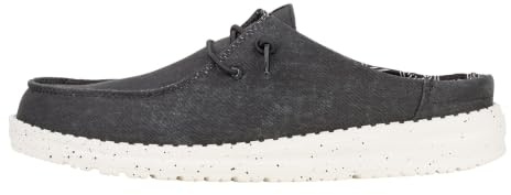 HEYDUDE - Wendy Slip Stretch Canvas Damenschuhe - Lässige Slip-On Schuhe aus gewaschenem Canvas, Leicht und Komfortabel, Schwarz - 41