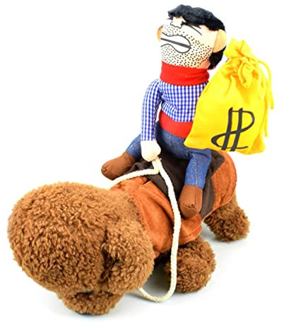 Sosoport Lustiges Haustierkostüm Hundeoutfit für Halloween Haustieroutfit Ausgestopfter Sattel Verkleidung für Hunde