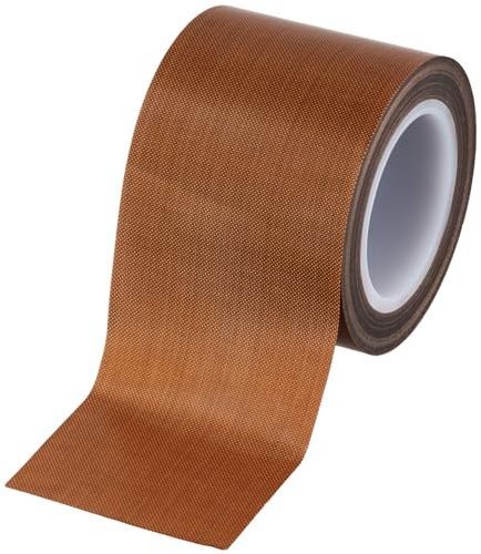 QWORK® Nastro Teflon 50mm x 10M - Nastro Adesivo Alte Temperature 300°C in Fibra di Vetro - 0.13 mm Spessore