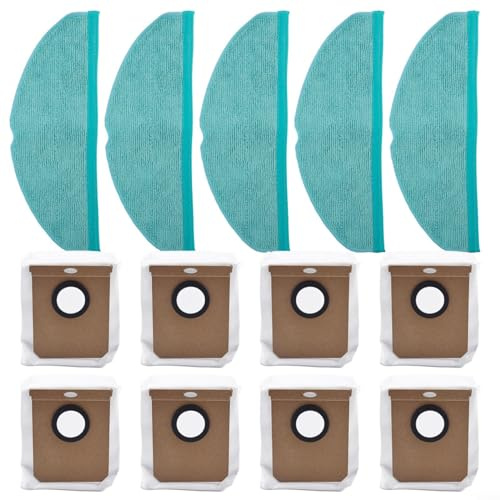 Daaxing 13 paños de fregona para aspiradora Conga 8090 Ultra / 9090 AI, accesorios de repuesto, 5 paños de fregona + 8 bolsas para polvo