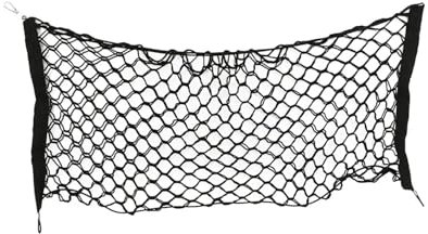autositz Organizer 90 X 40 cm Universal-Kofferraumnetz Aus Schwarzem Nylon Für Gepäckaufbewahrung Organizer-Tasche Für Rückseite Hecks Netznetz Mit 4 Haken Frachtnetz Kofferraum Organizer Klett