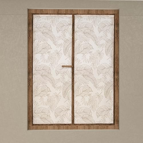 Soleil d'ocre, Coppia di tendine a vetro 60x160 cm CELIA tortora