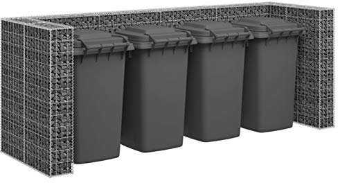 Gabionen Wandgehäuse aus verzinktem Stahl für Mülltonnen Steinkörbe 320x100x120cm