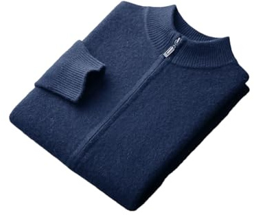 Pegsmio Herren-Strickjacke mit Reißverschluss, Wolle, Kaschmir-Pullover, Herbst, Winter, dick, lässig, Merinowolle, Strickwaren