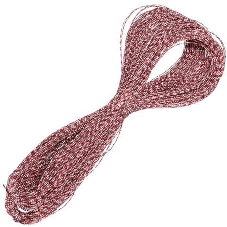 sourcing map Cordoncino metallico, 1 mm x 100 m, colore argento, per ornamenti rossi, filo metallico, non elasticizzato, nastro natalizio per confezioni regalo, creazione di gioielli, artigianato fai