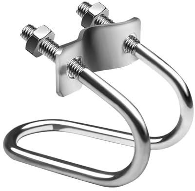 1 pz. Morsetto for Tubo Doppio zincato a Forma di U Vite a Croce Bullone for Tubo in Acciaio Connettore for ponteggi Morsetto di Fissaggio Tubo Trasversale(M8 32X50)