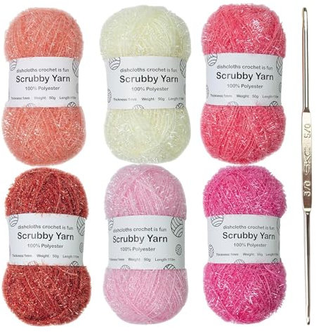 Scrub Bee Shine - Filo di pulizia scintillante per strofinacci e spazzole, in fibra glitterata, morbida e resistente, per pulire i panni da cucina, salviette, esfoliante e