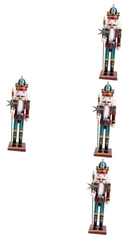 Cabilock 4 Pz figure di schiaccianoci del soldato di natale mensola libri reggi libri xmas rack mini auto mestiere schiaccianoci in legno di legno stoffa