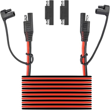 26FT SAE Extension Cable, 16AWG Power Supply Charging Cable Extensive Cord Long SAE Wire Harness with Polarity Reverse Adapter Converter