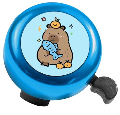 LUKIUP Capybara Fahrradklingel Kinder, Capybara Fahrrad Klingel, Kinderfahrrad zubehör fur Kind Junge Geburtstag Dreirad, Mountainbike, Kinderfahrrad (Blau)