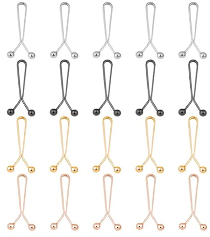 Hose Enger Machen Clip,20 Stück Hosen Taillenspanner,Hosenknopf Zum Enger Machen,Kein Nähen Erforderlich Zum Verengen Von Taille Bündchen und Hosenbeinen (Silber,Gold,Schwarz,Roségold)
