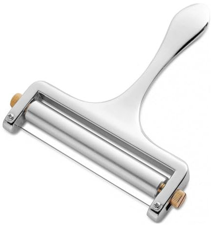 Cheese Cutter with Roll and Cutting Wire, Cheese Wire Cutter, Roller Cut, Silver
