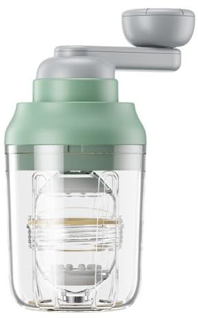 Kueohse Batidora manual de huevos, centrifugadora para huevos duros, batidora de huevos, utensilio de cocina, color verde