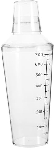 Hemobllo Shaker Per Cocktail Trasparente Bicchiere Per Preparare Cocktail e Tè Al Latte Shaker Per Bevande Fredde e Miscelazione Misurazioni Precise Per Drink