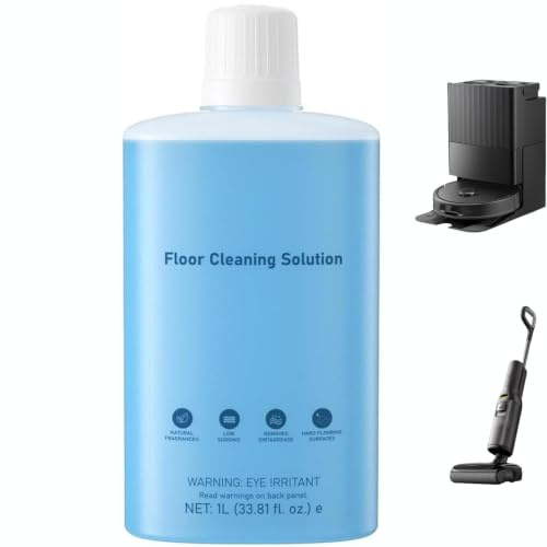 1L Floor Cleaning Fluid Solution Compatible with Roborock Robot Mop & Wet Dry Vacuum, No Foam & Streak-Free, Deep Clean for Saros 10, S8 MaxV, Qrevo Master/Curv/S, Q5 Pro Series