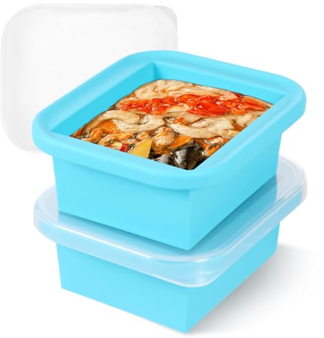 Suppen Einfrieren Behälter Silikon 500ml Silikon Gefrierform mit Deckel Suppen Gefrierbehälter für Suppen Soßen Eis