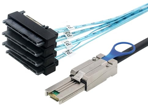 JMT MINI SAS HD SFF-8088 26P to 4X SAS 8482 Server Adapter Cable 2 in 1 (100CM)
