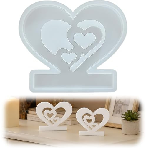 Silikonform Herz,Silikonformen Gießformen Herz,Kerzenhalter Gießformen,Silikonform Gießform,Für Valentinstag Muttertag Dekorationen Und Handwerksartikel,Zum Verschenken An Familie Und Freunde