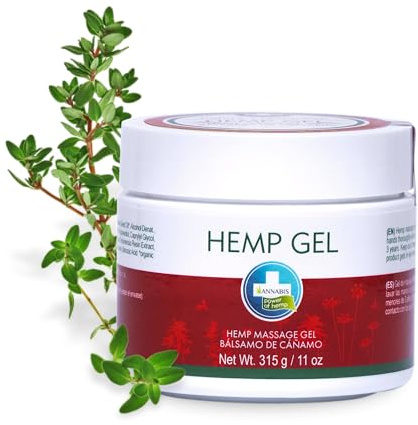 HEMP GEL | Gel natural de Cáñamo para masaje 330 ml | Crema masaje muscular y articular natural | Gel de masaje Fisioterapia reconfortante (Tamaño viaje 50 ml)