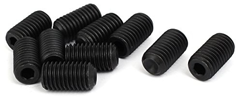 sourcing map 10Stk M14 Innensechskant Schalenpunkt Madenschraube Verschluss 25mm Lang DIN916 de