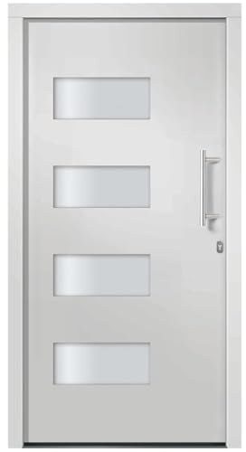 vidaXL Porta d'Ingresso in Alluminio e PVC Bianco 100x210 cm