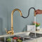 NIUKO Retro Küchenarmatur Ausziehbar, Wasserhahn Küche Messing Antik, Einhebel 360°Drehbar Spültischarmatur, Alle Kupfer Mischbatterie Küche Vintage Bronze Spüle Armatur mit Hohe Bogenauslauf