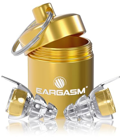 Eargasm High Fidelity Gold Ohrstöpsel – Ohrstöpsel für Konzerte, Musikfestivals, Musiker, Nachtleben und Motorradfahren – Wiederverwendbarer Gehörschutz mit Lärmreduzierung bis zu 21 dB