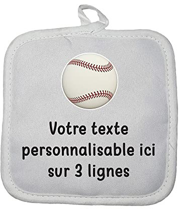 Manique Gant de Cuisine Pictogramme Baseball avec Texte Personnalisable