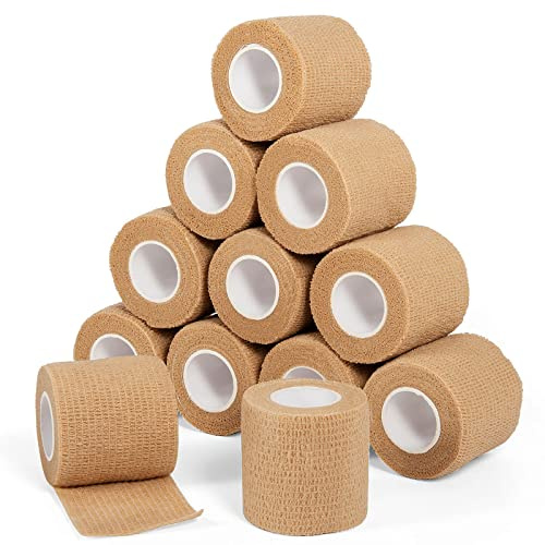 Sagafly Venda Cohesiva Envoltura Tape Vet Venda Cinta Bendaje Adhesiva 5cm x 4,5m Vendaje Autoadhesivo Deportiva Tape Cohesivo Vendas para Primeros Auxilios Deportes (Color de Piel)