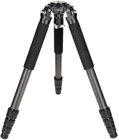 Rollei Rock Solid Alpha XL Mark III, 193cm Carbon Stativ Kamera Professionelles Dreibeinstativ für Schwere Kamera 40kg Tragkraft Kohlefaser Fotostativ mit Nivellierkopf Schwarz Camera Tripod