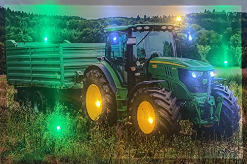 Samarkand - Lights LED Bild mit Beleuchtung LED - Bilder Leinwandbild Leuchtbild Wandbild mit Beleuchtung Traktor Natur