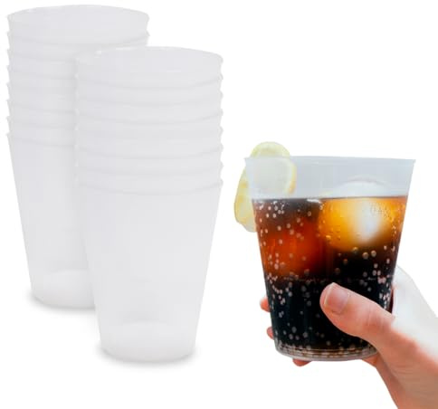 ACESA - Pack 100 Vasos de Plástico Duro Reutilizables | Vasos Sidra y Cubata | 500 ml | Libres de BPA y de Calidad
