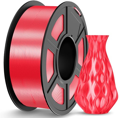 JAYO PLA Silk Filament 1.75mm, Shiny PLA 3D Drucker Filament, 1.1kg Spulen, Neatly Wound Filament, Maßgenauigkeit +/- 0.02, Silk PLA Rot