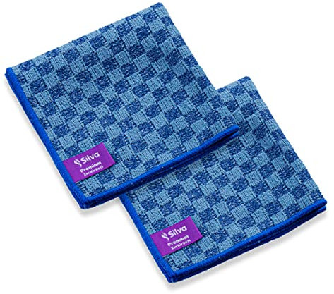 Pack of 2 30 x 30 cm Microfibre Cloths | Premium Stubborn Dirt Cloth | Cleaning Cloths for Kitchens, Teflon Pans, Steel Pots and Metal Surfaces | Thickened Magic Cleaning Cloth
