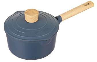 KASANOVA Cacerola Antiadherente Pot Art con Tapa Innovadora – Varios Colores, Apta para Inducción, Ideal para Guisos y Cocción Lenta (Azul, 18 Cm)
