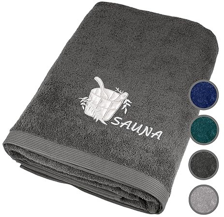 Lashuma Saunahandtuch 100x200 cm, Lillby Liege Handtuch groß für Damen und Herren Anthrazit - Grau