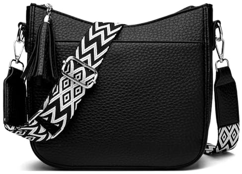 SOGYECS Sac à Main Femme Bandoulière Petit Fourre Tout Femme Noir Mode Elegant Pour Voyage Quotidien Travail École